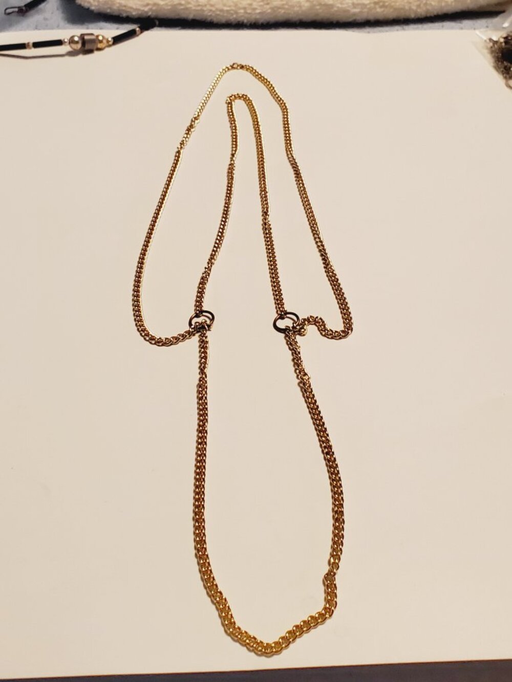 1 Gold double chain necklaces, item # A-2352, . wt. 10 grams. - Picture 2 of 7